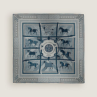 Couvertures et Tenues de Jour Bandana scarf 65 - Blue | Hermès Canada